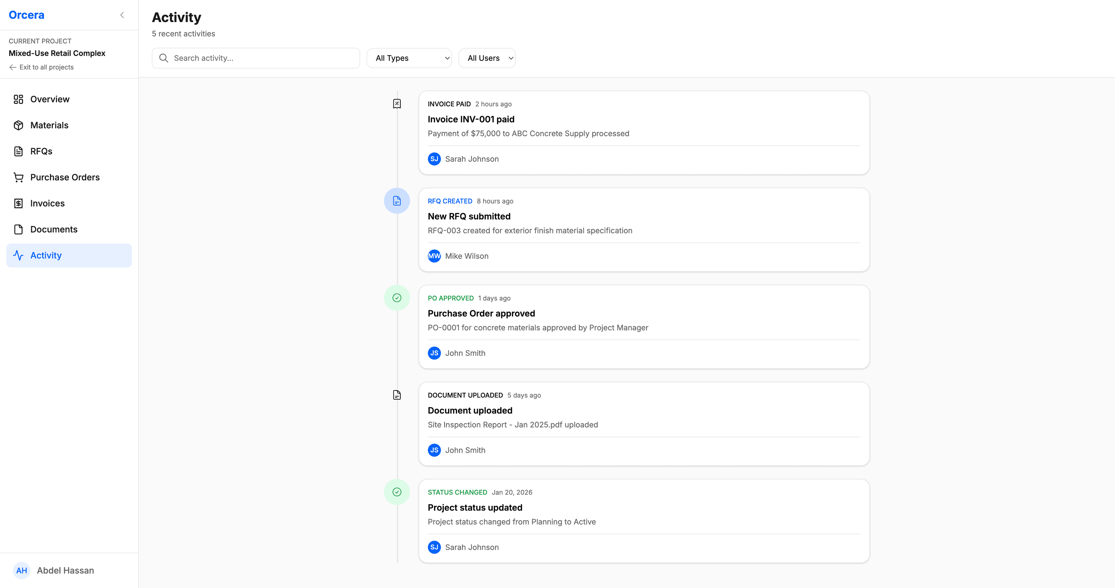 Activity Log - Complete audit trail and transparency